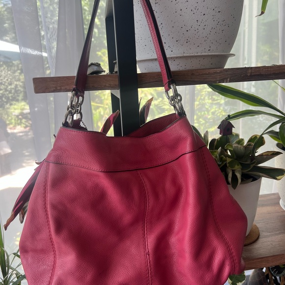 Coach Raspberry Leather Shoulder Bag - Picture 2 of 3